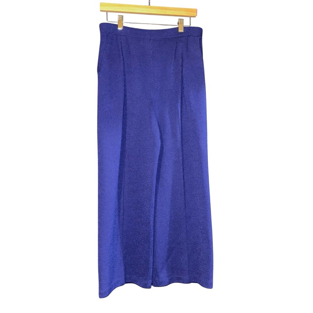 St. John Collection Cobalt Blue Santana Knit Pull on Pants Women’s Size 10 Wide